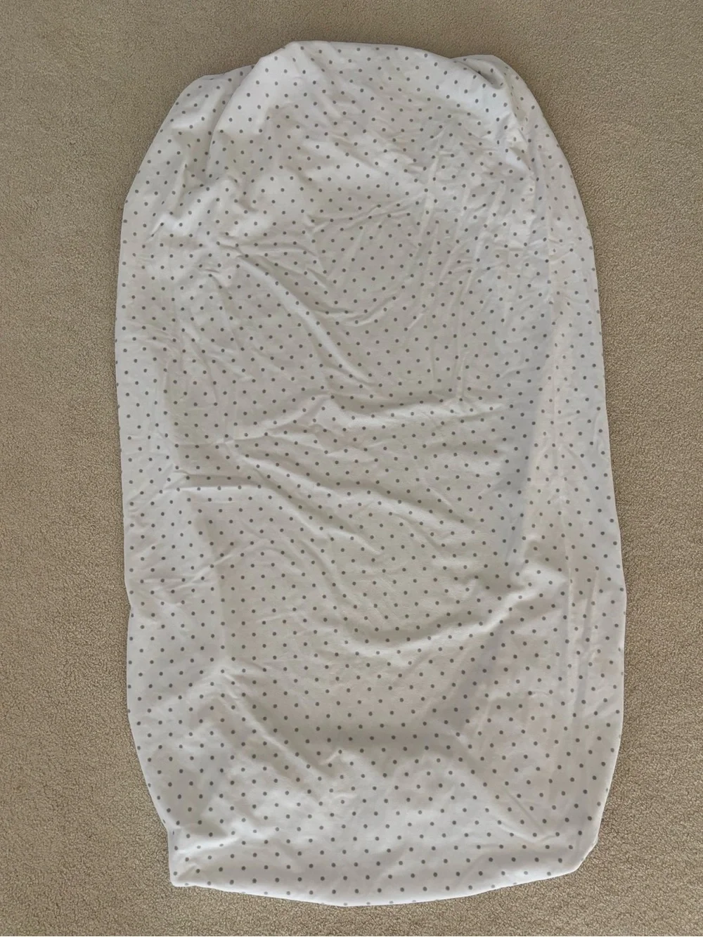 Pottery Barn Kids Gray Polka Dot Chamois Crib sheet